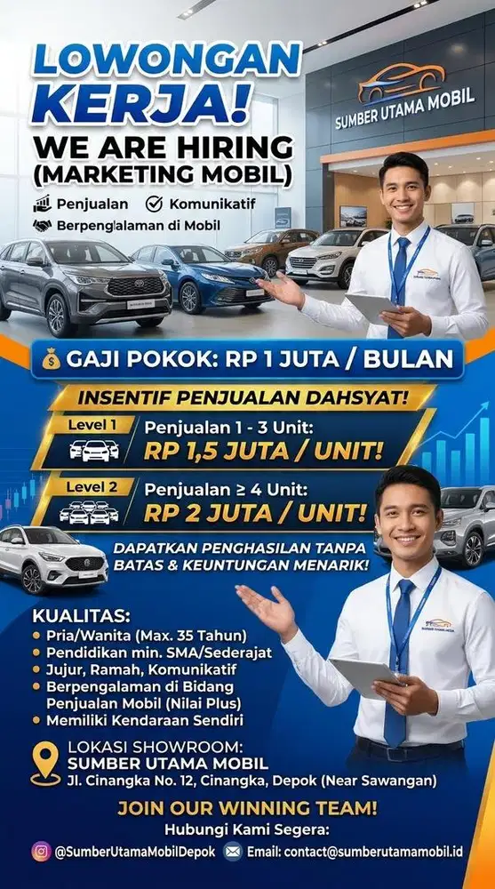 DIBUTUHKAN SEGERA MARKETING MOBIL SECOND