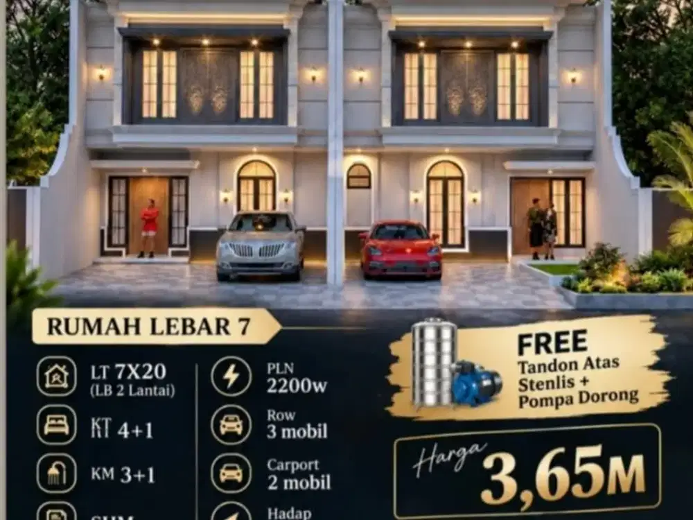 Dijual Rumah Manyar Kertoadi American Style Dengan Lebar 7, 2,5 Lantai