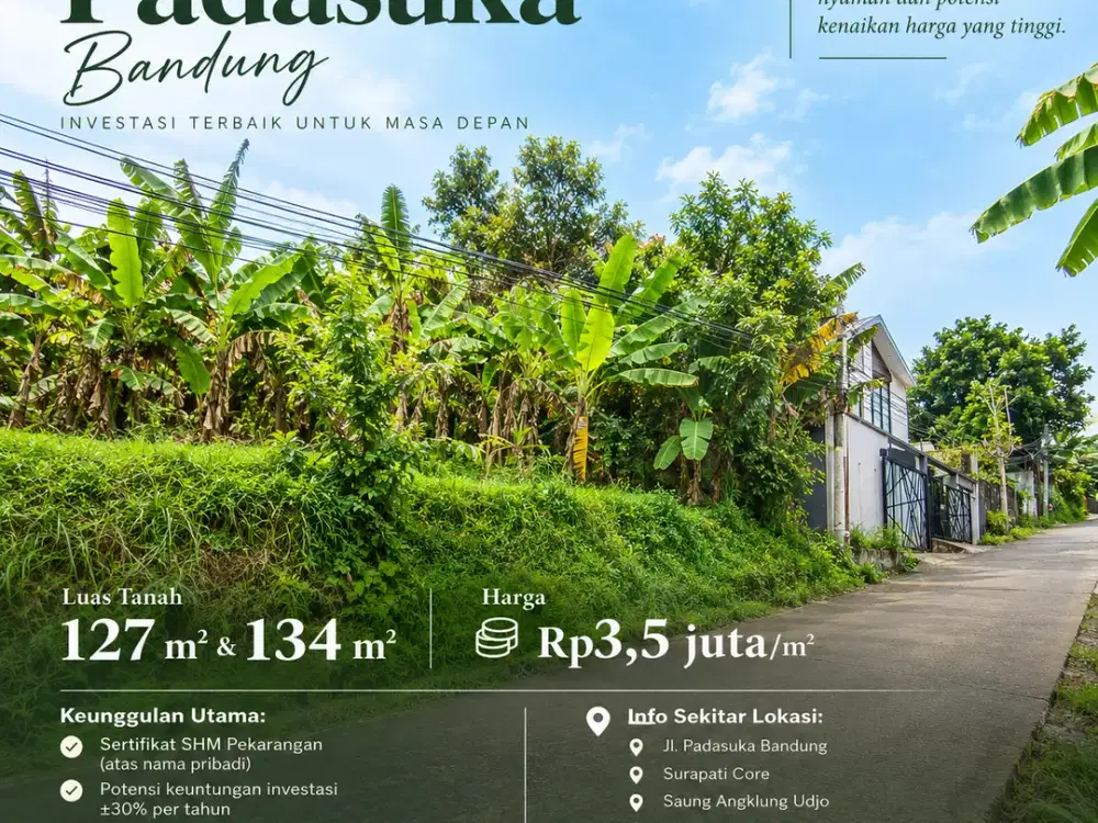 Tanah Padasuka Dekat Permukiman, Cocok untuk Hunian