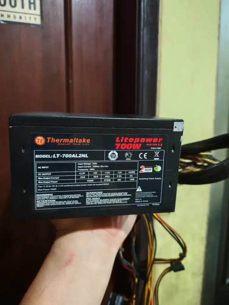 PSU Komputer Thermal Take 700 Watt Pure Mulus Normal Masih Segel.