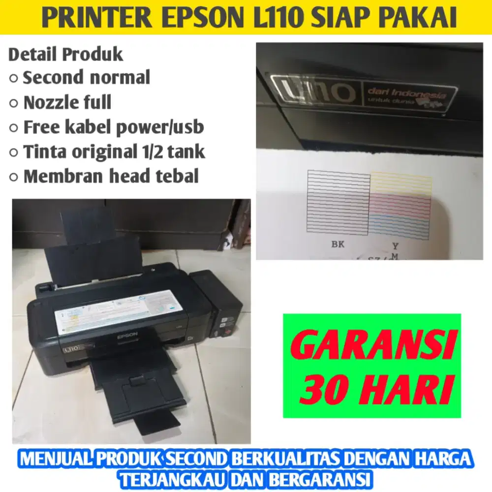 Printer epson L110 normal siap pakai bergaransi bisa bayar ditempat