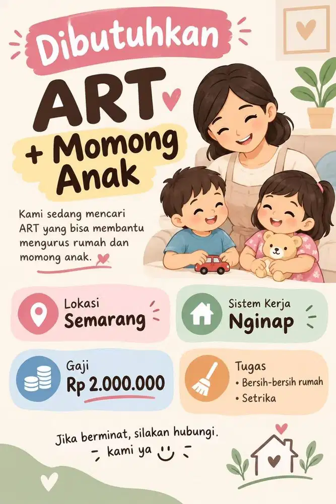 Loker ART beberes dan momong