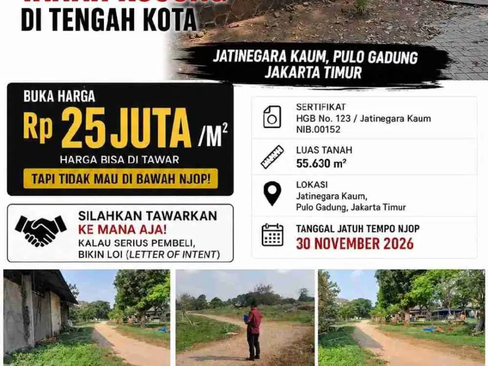 Jarang Ada!! dijual tanah kosong di Komesial Area.