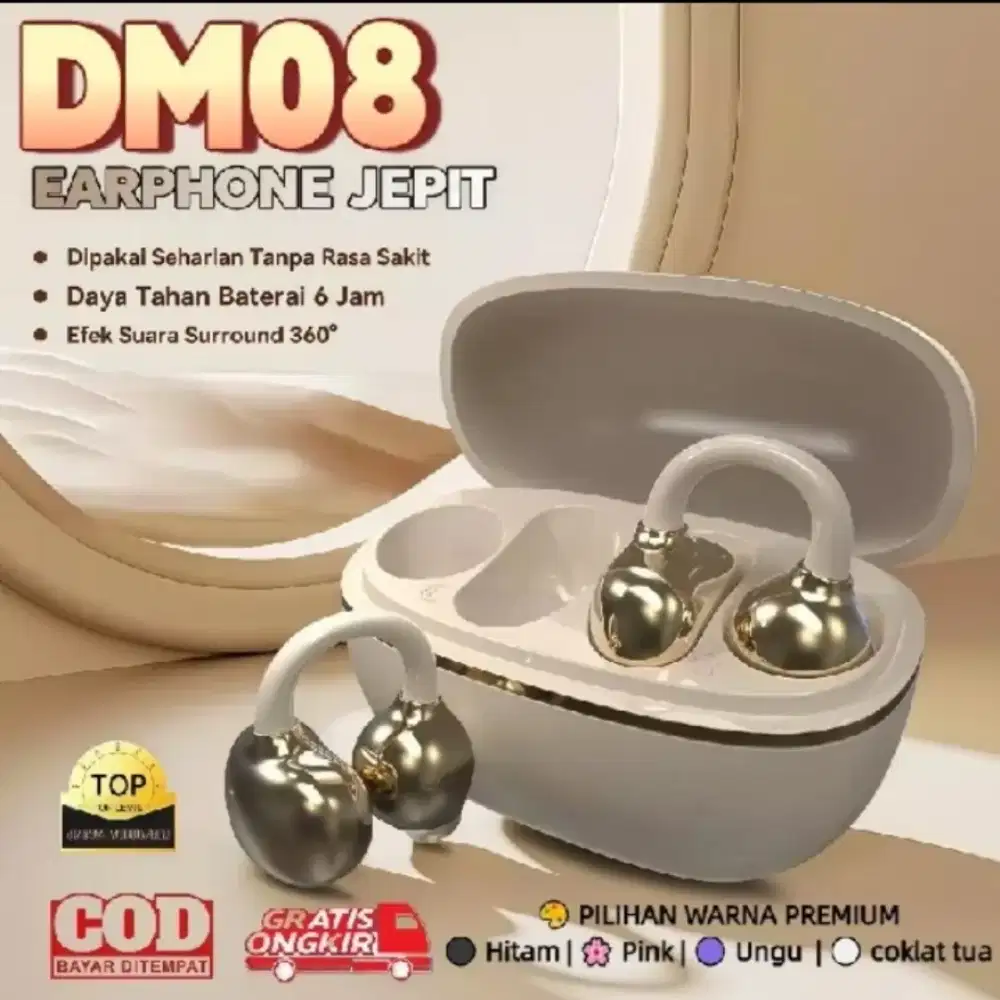 DM08 TWS Headset Ear Clip Wireless Bluetooth 6.0 Headphone Super Bass