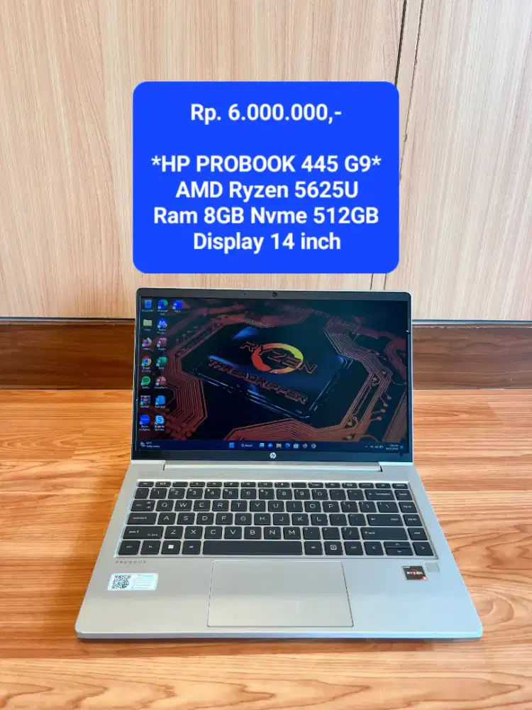 HP Probook 445 G9 Ryzen 5 5625U Ram 8GB Nvme 512GB Prokomputer