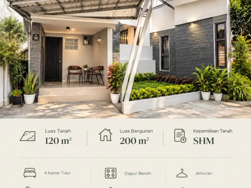 Rumah Full Furnished dengan 2 Ruang Keluarga di Cimahi