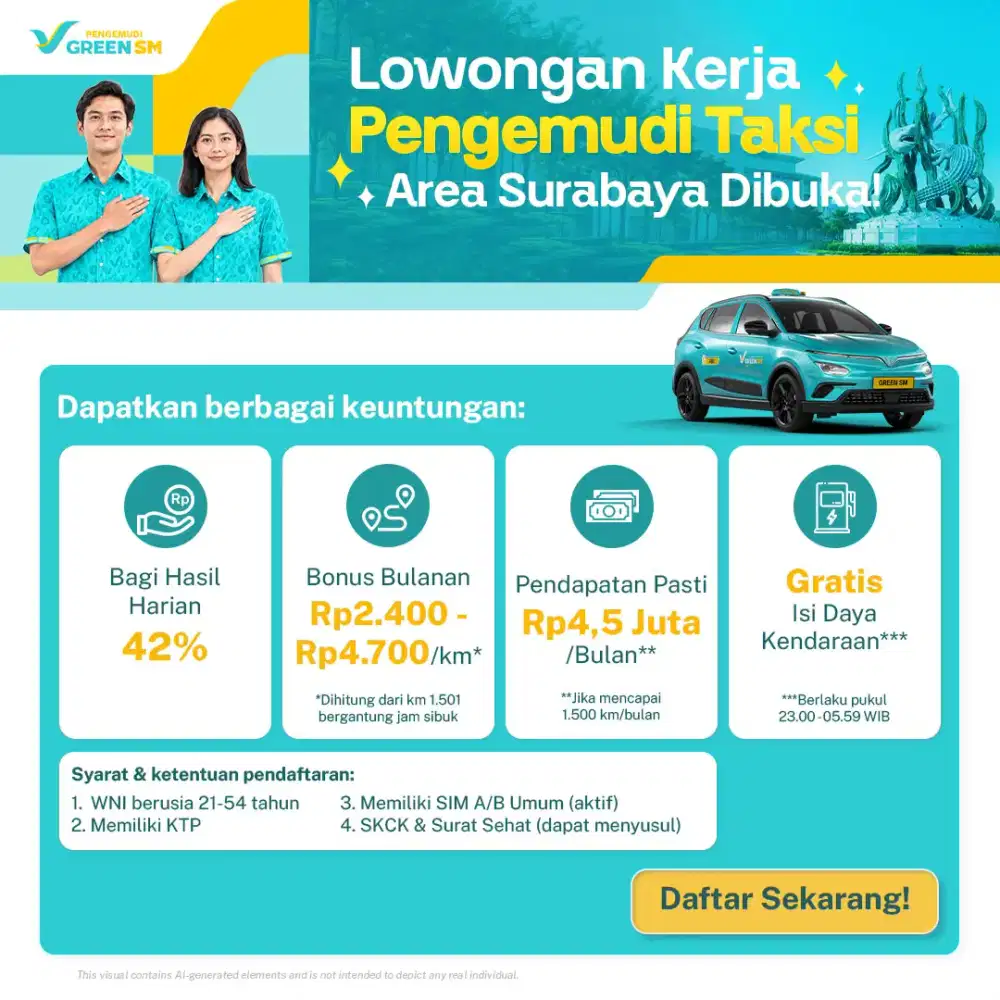 Lowongan kerja driver Green SM Surabaya
