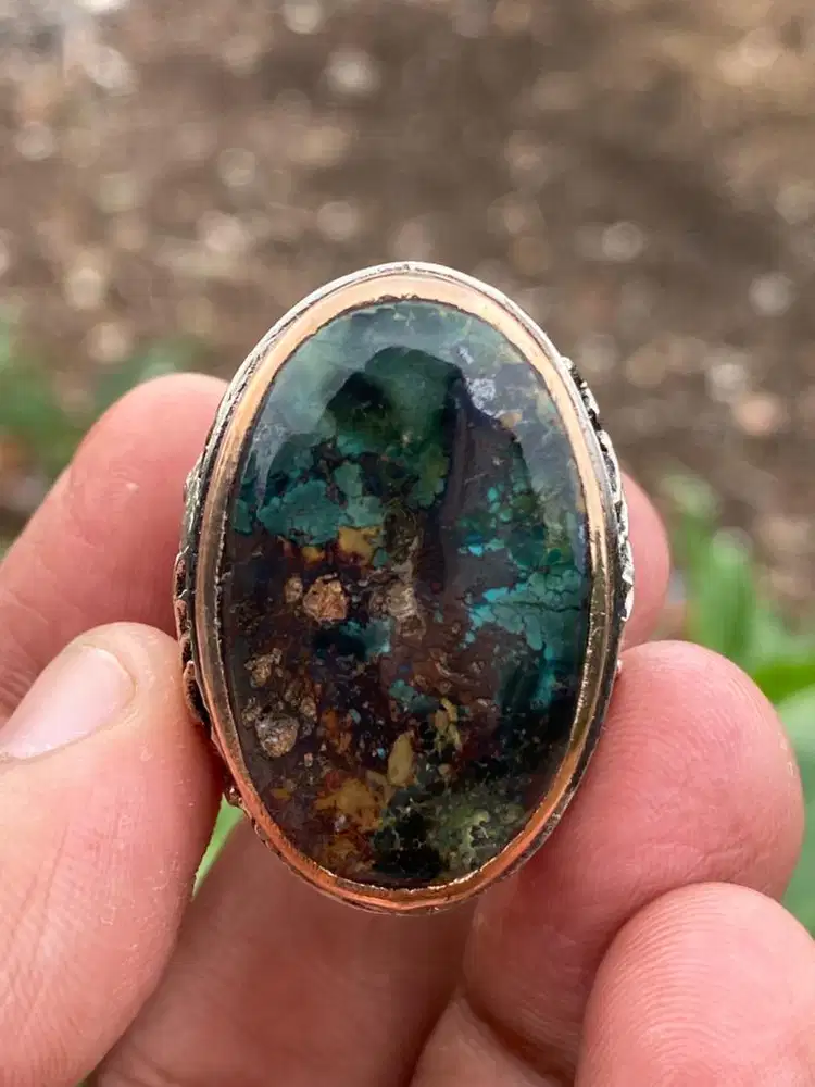 Batu Natural Pirus Persia Deep Green