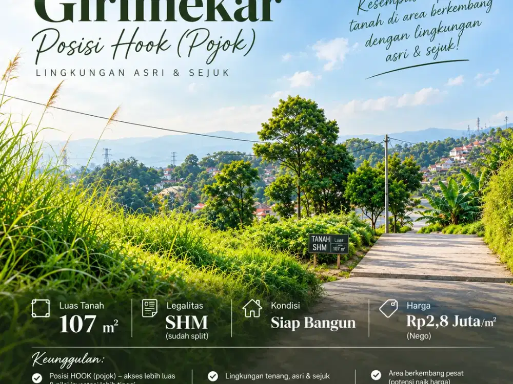 Tanah Pojok Girimekar, Lokasi Strategis dan Lingkungan Nyaman