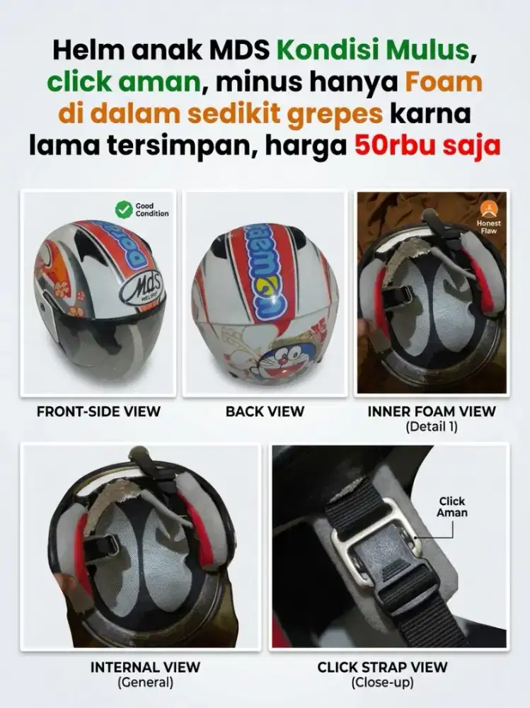 Helm anak MDS mulus