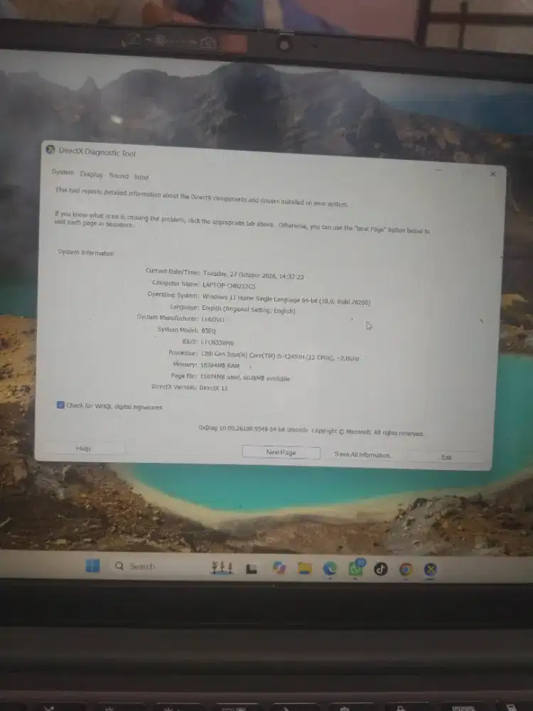 Laptop : Lenovo IDEAPAD Slim 3i
