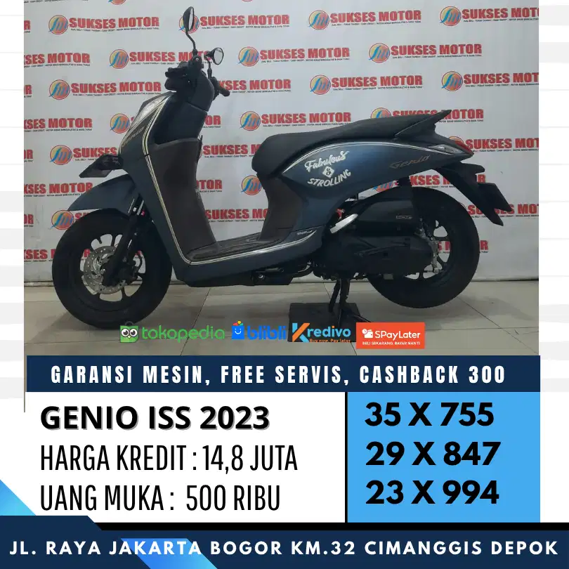 DP 500 GENIO ISS 2023 CASH KREDIT CICILAN RINGAN UNIT MULUS BERGARANSI