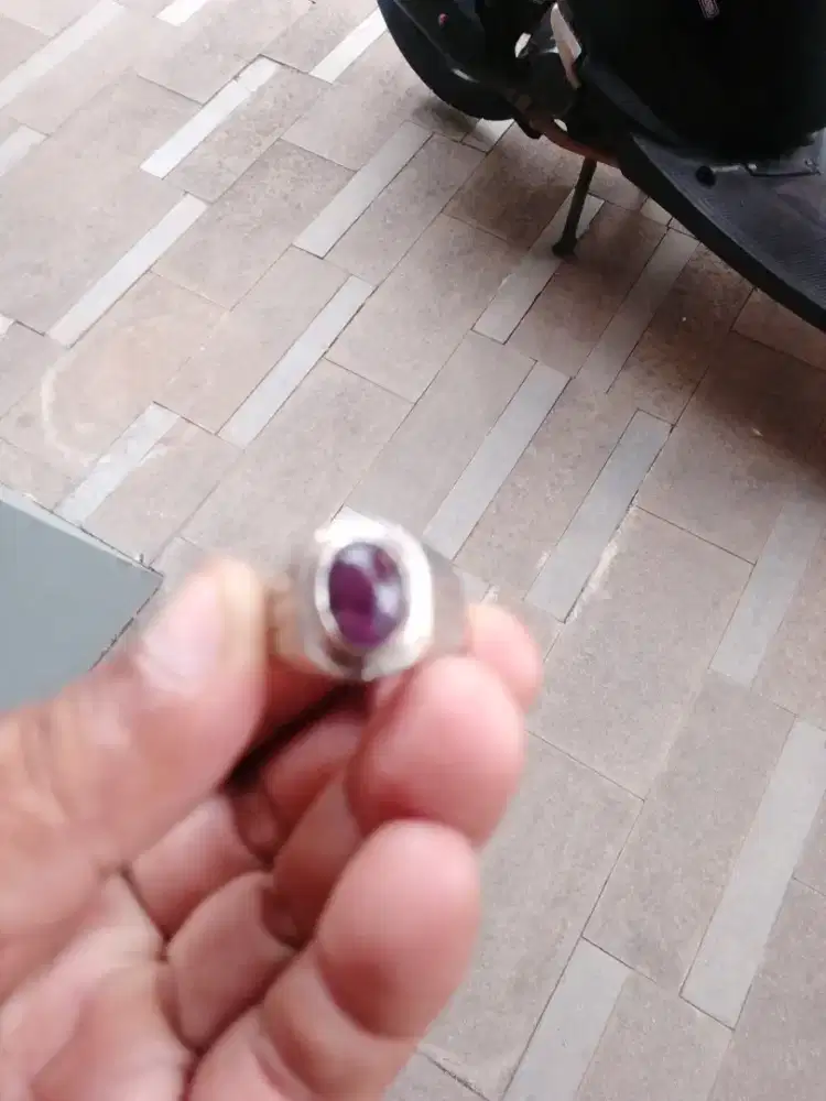 Natural kecubung ungu Kalimantan Ring 8