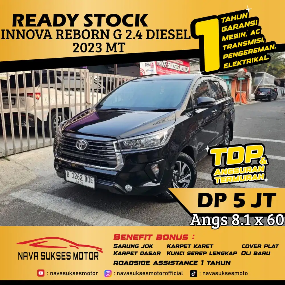 TDP 5 Jt Angs Termurah Innova Reborn G 2.4 Diesel 2023 Hitam Manual