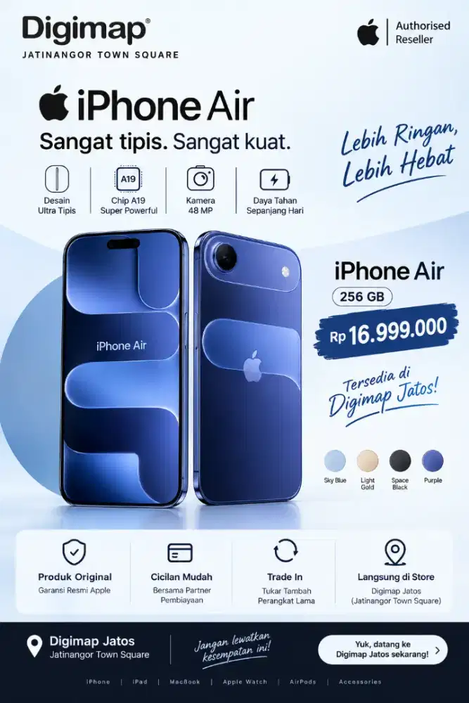 iPhone Air — Sangat Tipis, Sangat Kuat!
