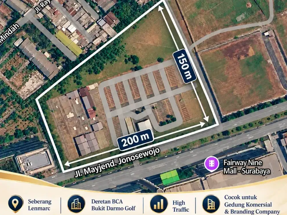 Tanah di Samping Pakuwon Mall seberang Lenmarc