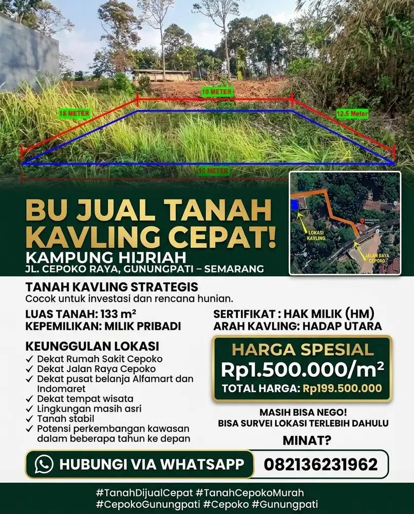 JUAL TANAH KAVLING MURAH SEMARANG GUNUNG PATI