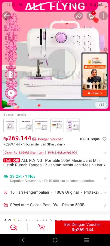 mesin jahit portable