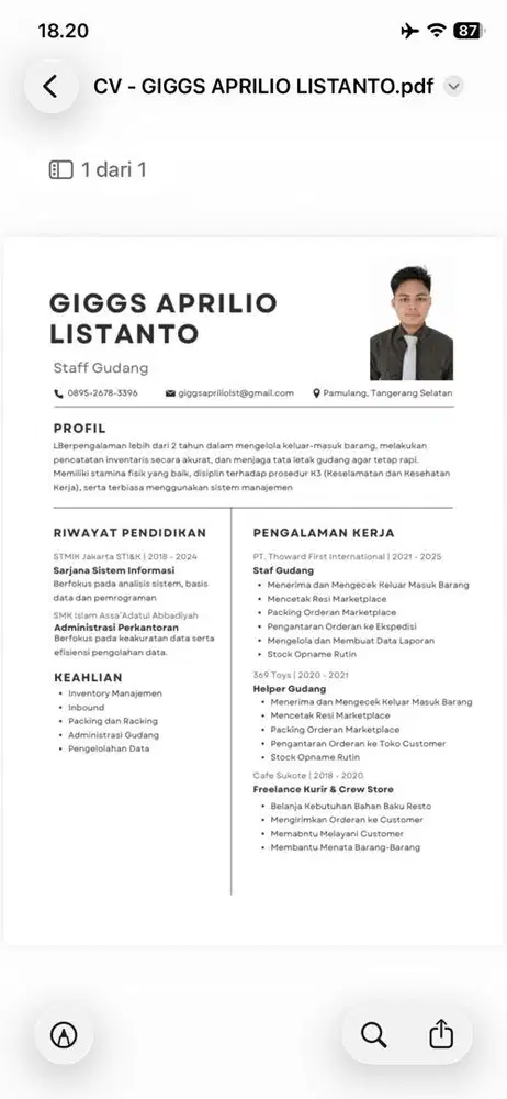 Saya Butuh Pekerjaan