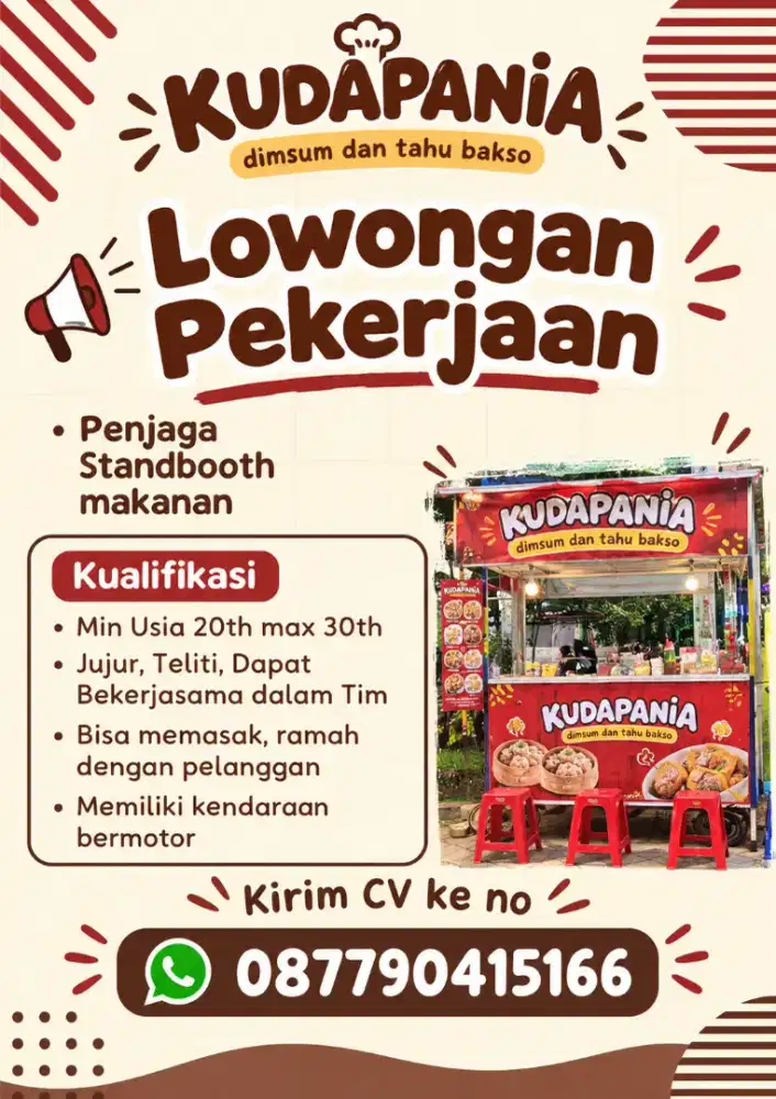 Lowongan kerja jaga standbooth makanan