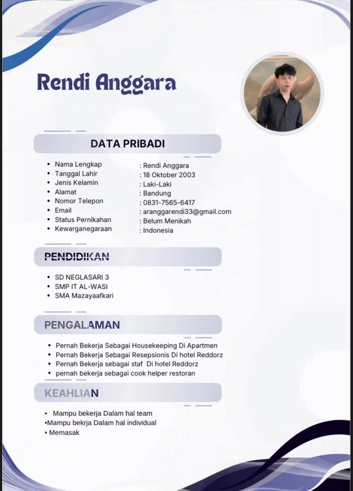 Saya lagi nyari pekerjaan