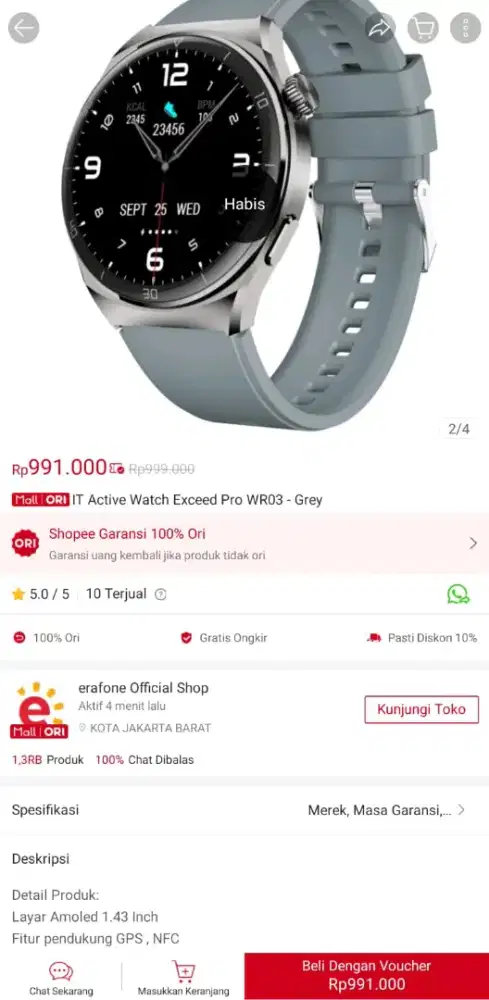 IT Active Watch Exceed Pro WR03 - Greu