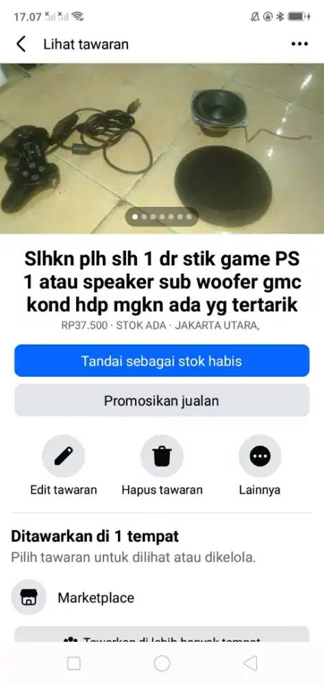 Slhkn plh slh 1 dr stik game PS 1 utk bermain ank2 atau sblh nya murah