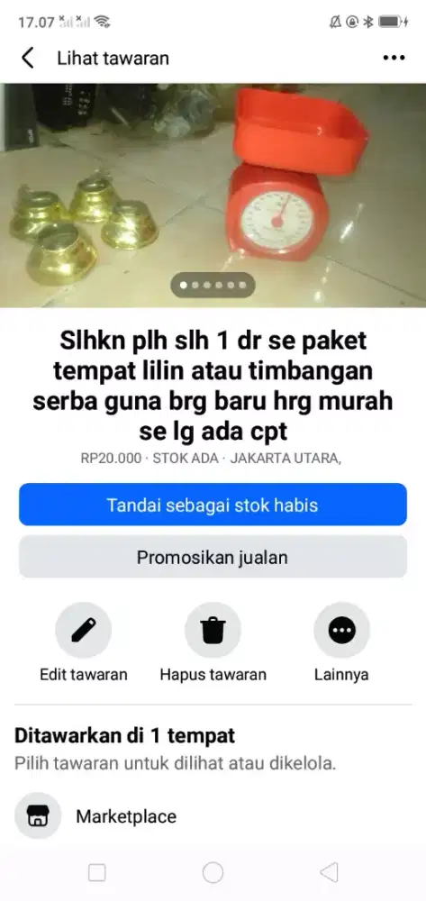 Slhkn plh slh 1 dr se paket tmpt lilin/timbangan kue brg baru murah