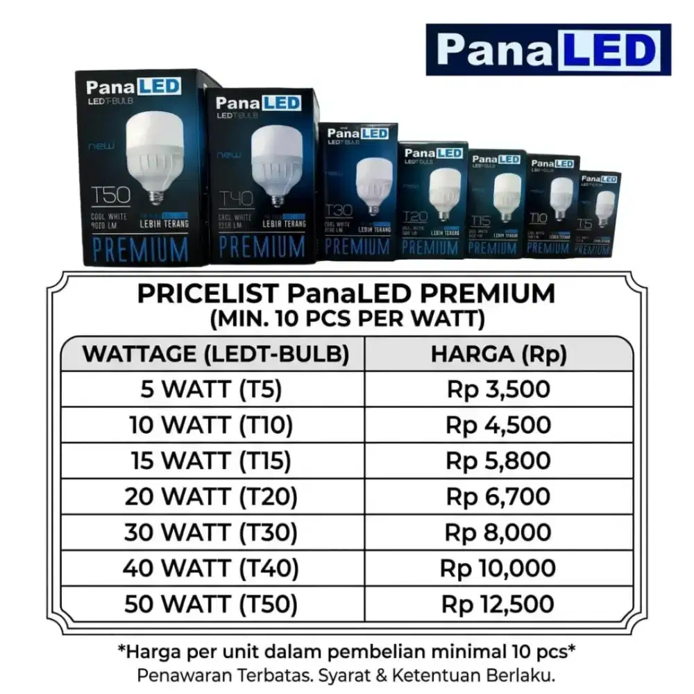 Paket Harga Lampu Led Premium Pana Led