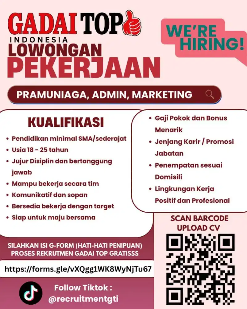 LOWONGAN KERJA PRAMUNIAGA