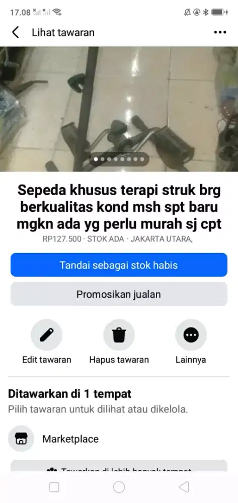 Sepeda khusus terapi struk brg berkualitas dan msh spt baru murah sj