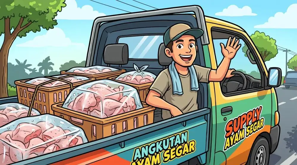 Driver & packing ayam potong segar