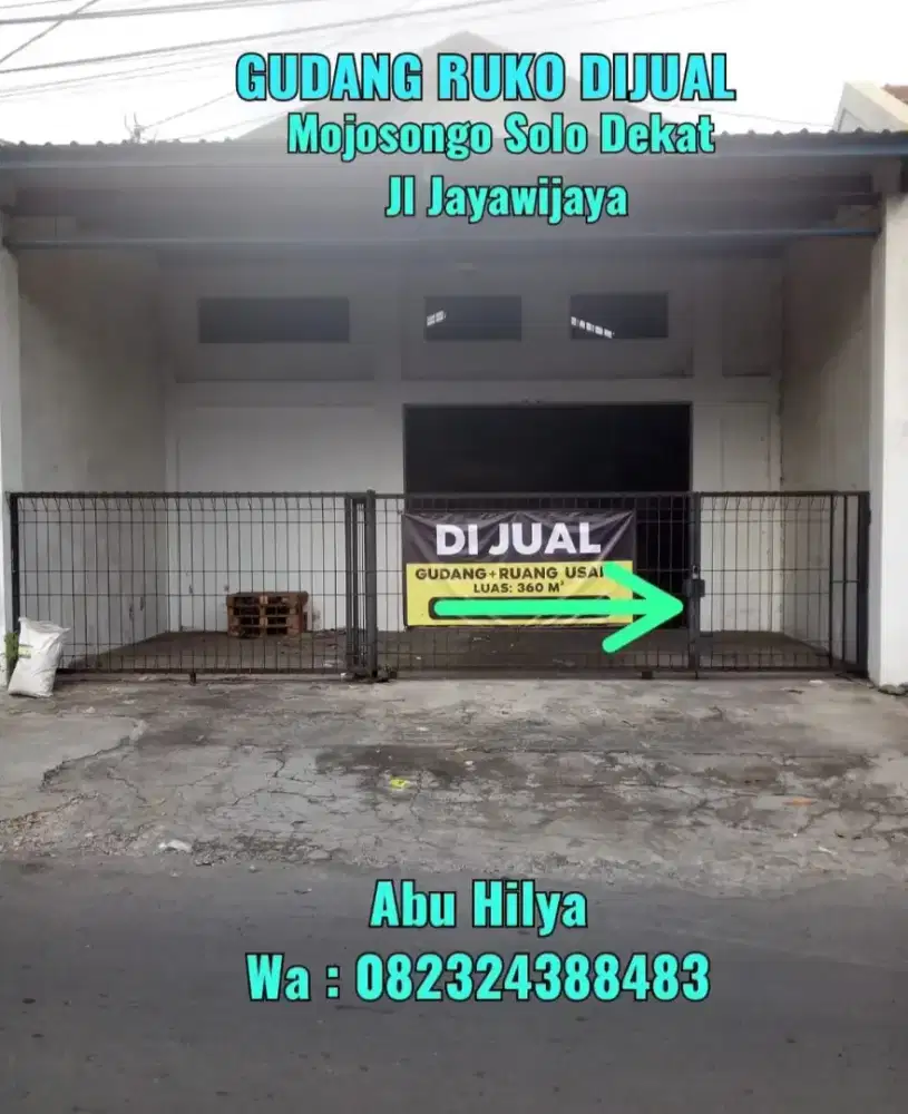 BU BANTING HARGA DIJUAL GUDANG RUKO MOJOSONGO SOLO DEKAT JAYAWIJAYA