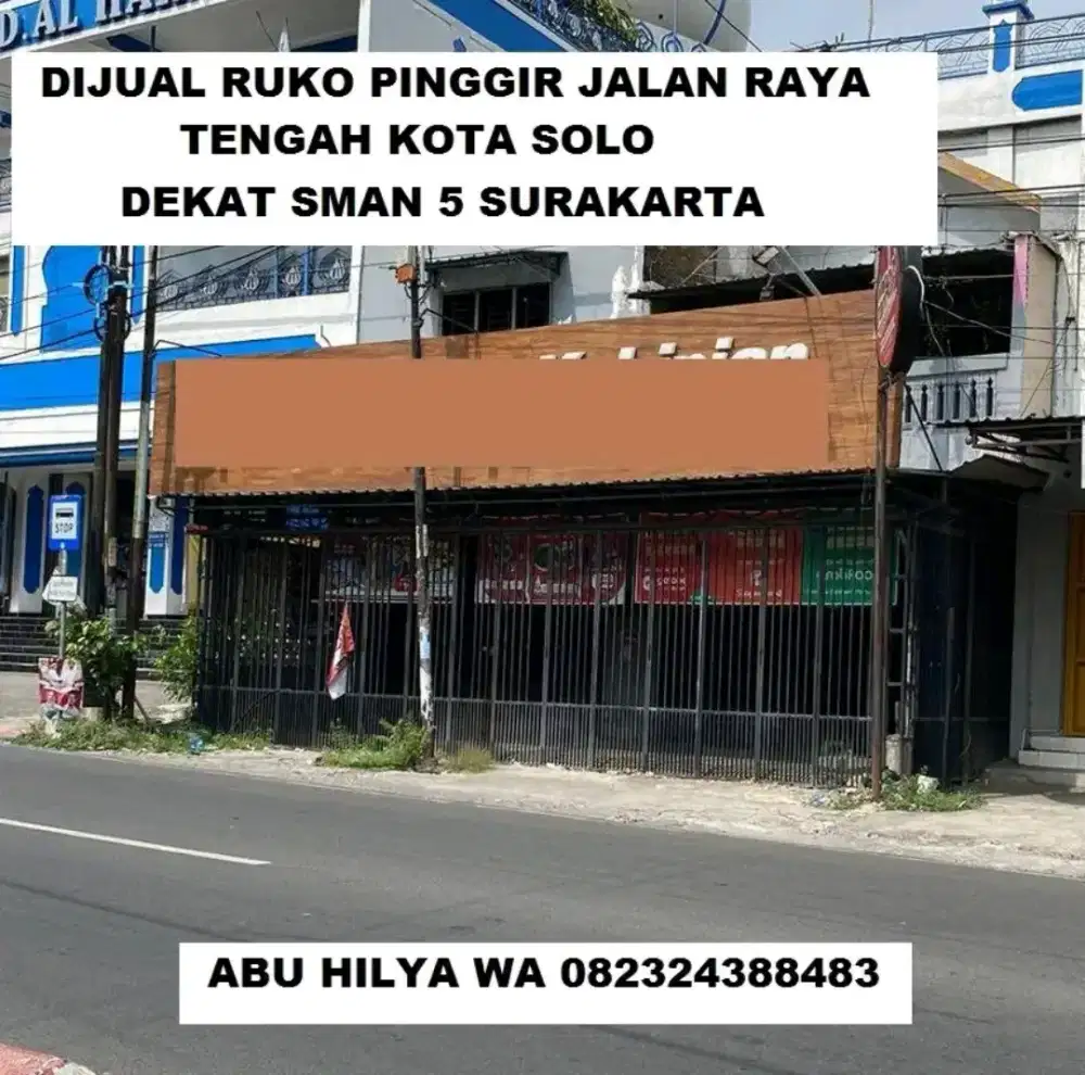 DIJUAL RUKO 2 LANTAI PINGGIR JALAN RAYA DEKAT SMAN 5 SURAKARTA