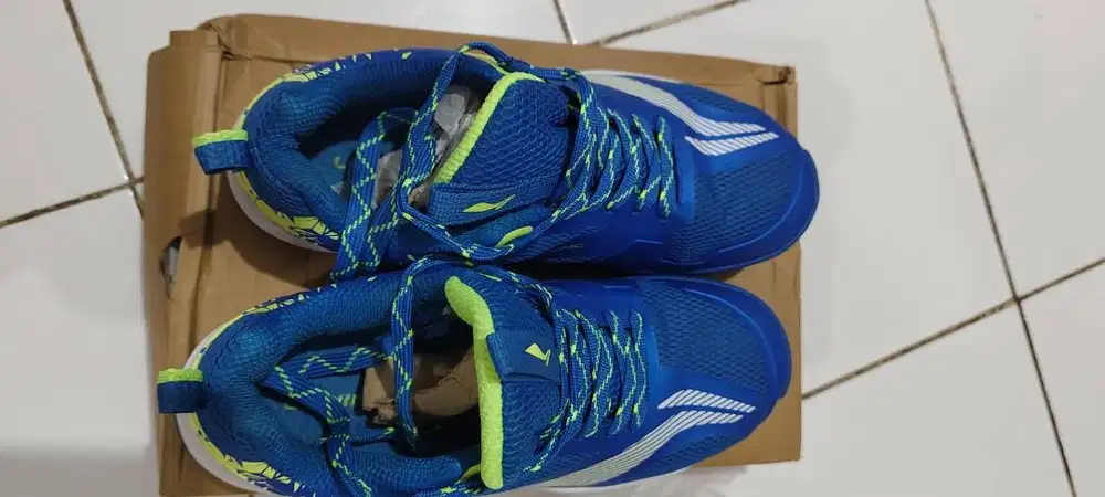 Sepatu Badminton Li-Ning Hypersonic Original Size 43 Blue Lime