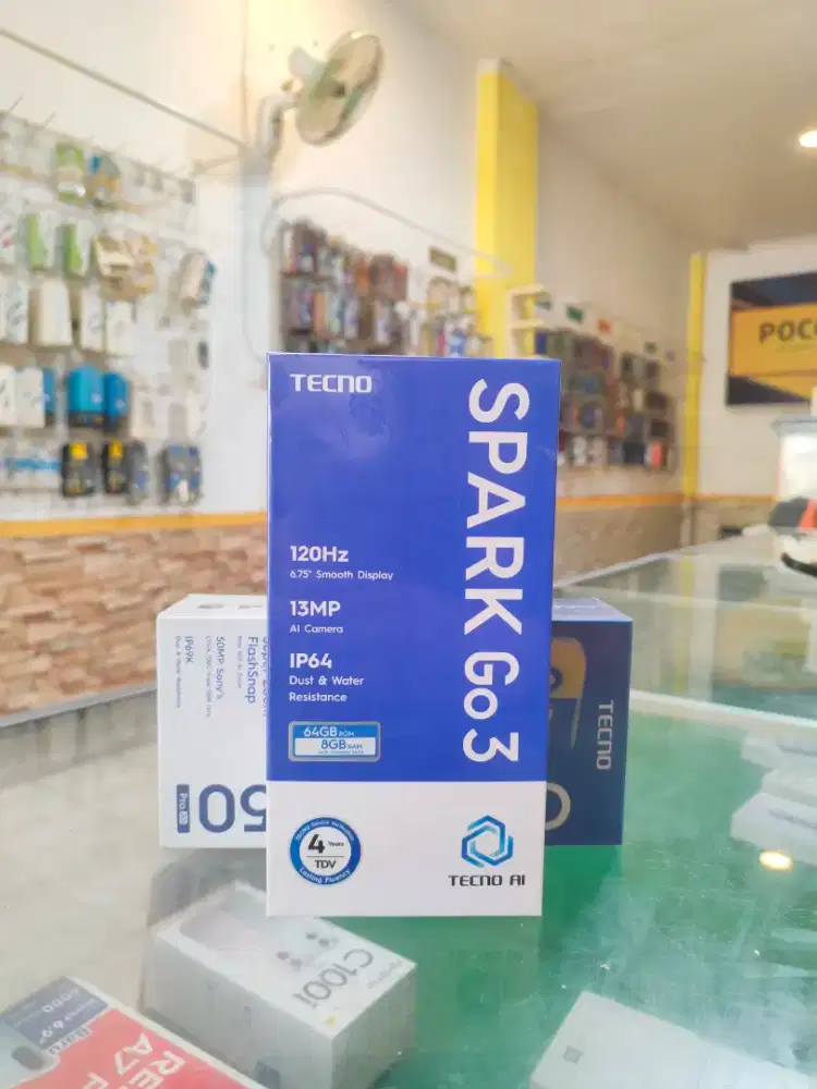 TECNO SPARK GO 3 4/64 promo+bonus cash & credit garansi Resmi