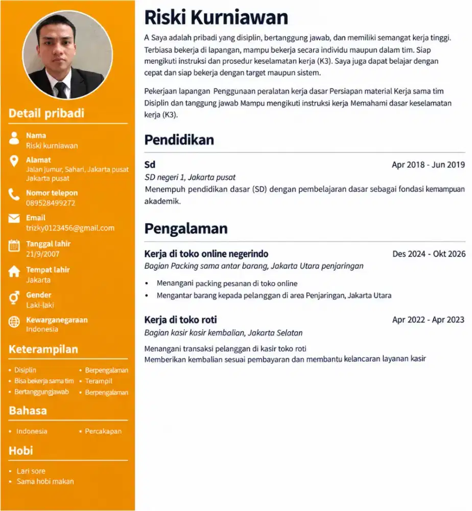 Lagi cari kerja apa aja yang penting serius