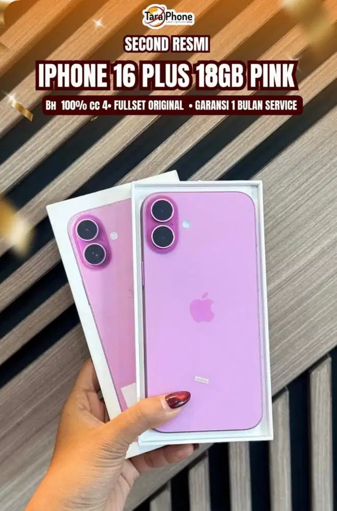 Ip 16 plus 128 pink ex resmi