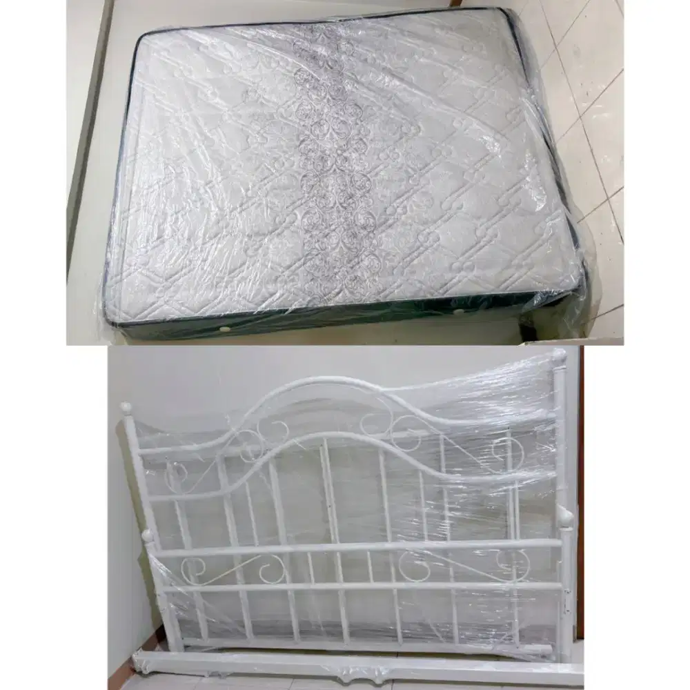 Set Tempat Tidur 160x100 Kasur Springbed + Ranjang