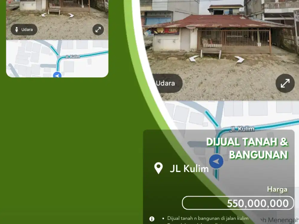 Dijual Tanah & Bangunan Jalan Kulim Pekanbaru Kota!