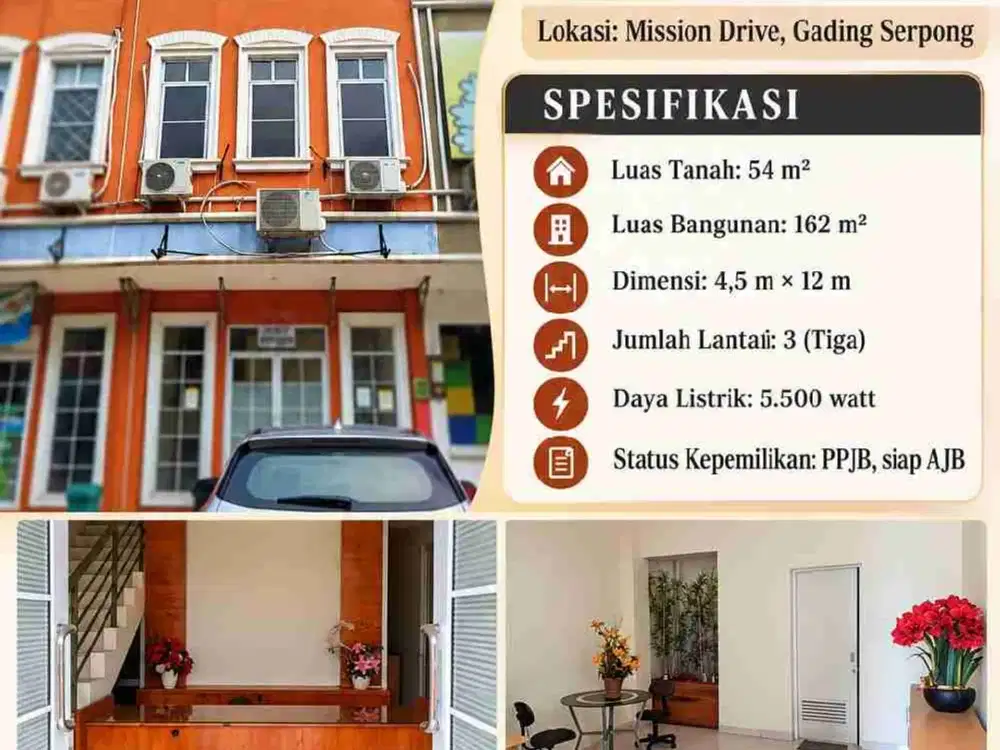 Di Jual Cepat Ruko Mission Drive Gading Serpong Siap Huni