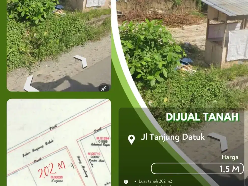 Dijual Tanah Tepi Jalan Tanjung Datuk Pekanbaru Kota!