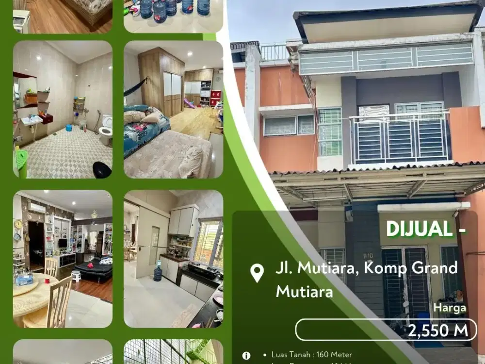 Dijual Rumah 2 Lantai Jalan Mutiara Grand Mutiara Pekanbaru Kota!