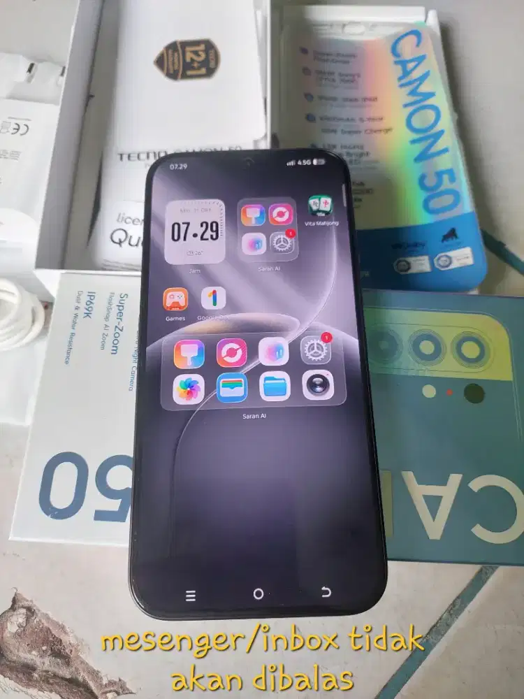 Tecno camon 50 ram 8/256 baru unboxing