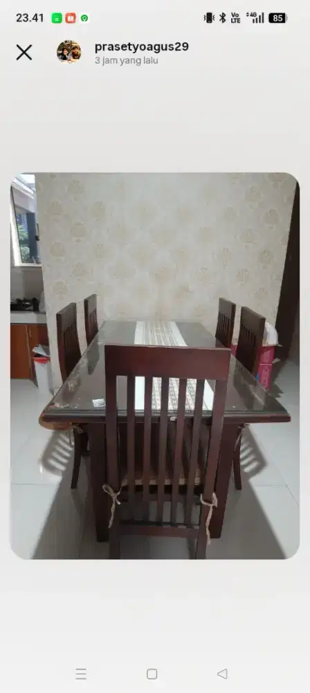 Dijual meja makan kayu jati asli