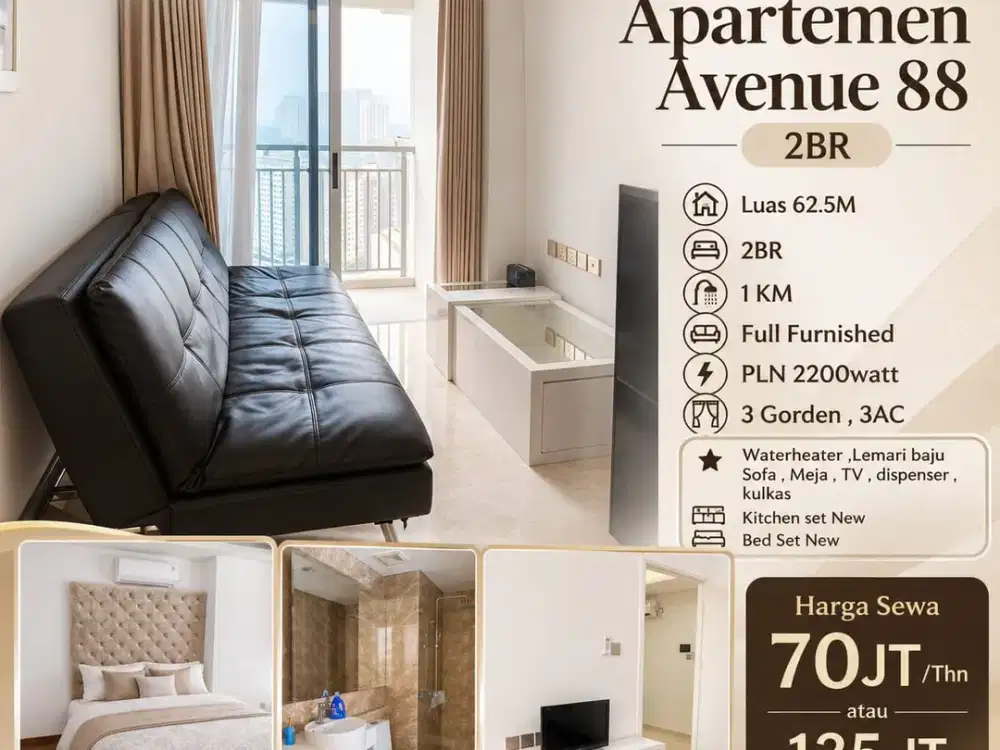 Disewakan Apartemen Avenue 88 2BR