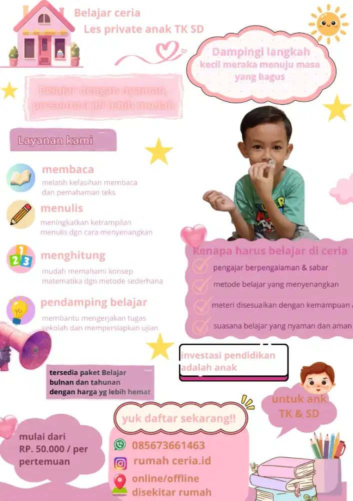 Les Privat TK & SD – Bimbel Rumah Ceria
