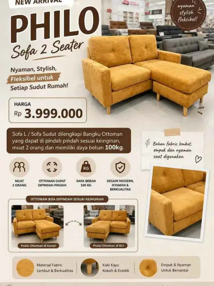NEW ARRIVAL - PHILO SOFA 2 SEATER