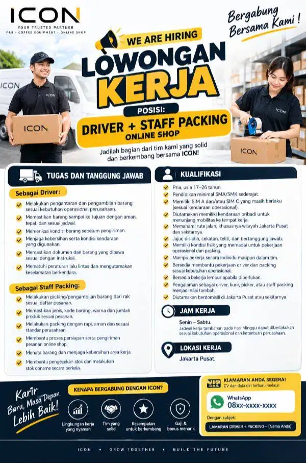 DRIVER + STAFF PACKING ONLINE SHOP