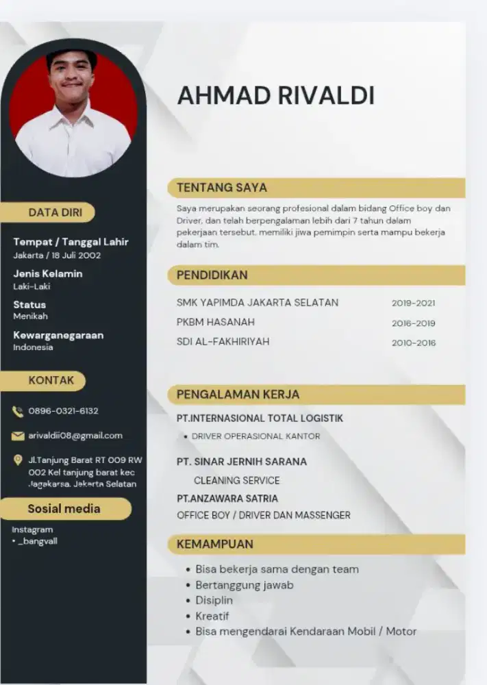 Mencari pekerjaan driver/office boy